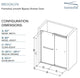 Brooklyn 60"x80" Frameless By-Pass Shower Door, Iron Glass, Brushed Stainless