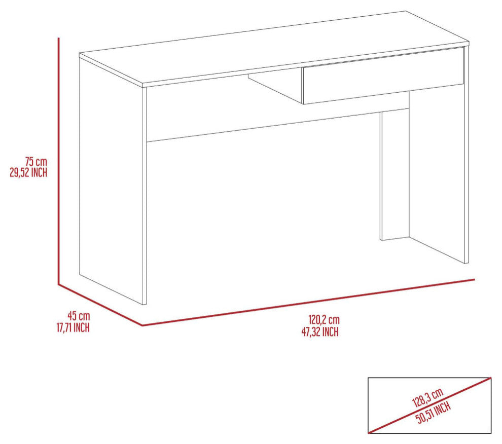 Tampa Computer Desk Two Drawers, Black Wengue