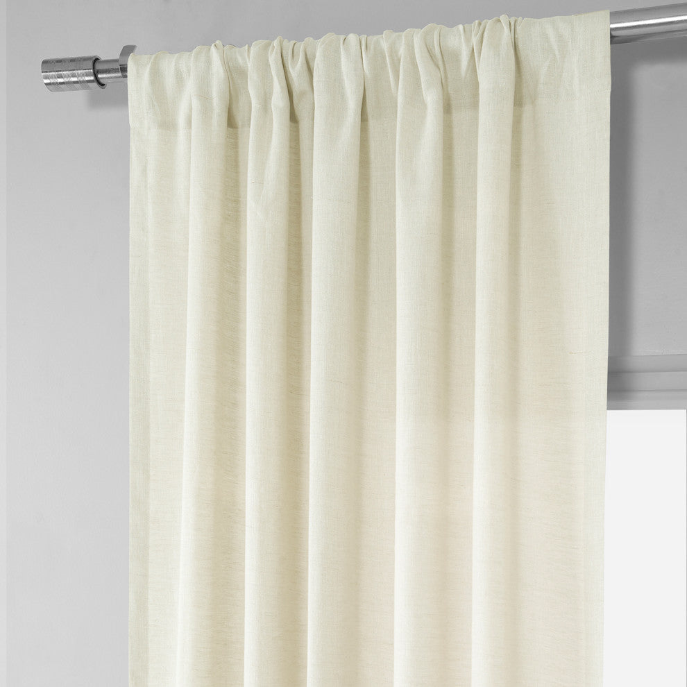 Antique Lace Linen Sheer Curtain Single Panel, 50"x120"