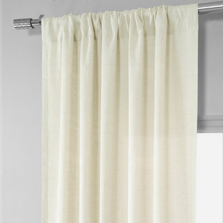 Antique Lace Linen Sheer Curtain Single Panel, 50"x120"