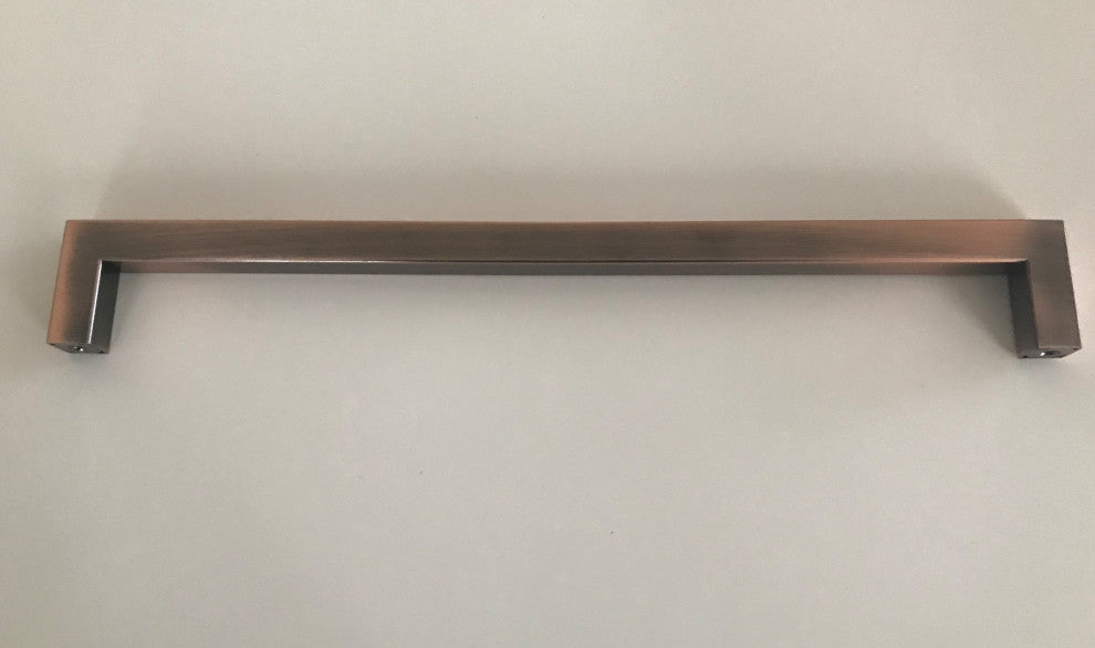 Celeste Square Bar Pull Cabinet Handle Antique Copper Stainless 12mm, 18"