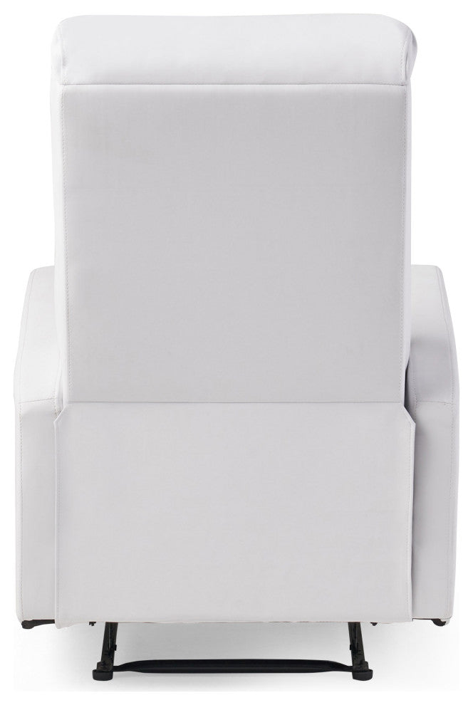 GDF Studio Teyana White Faux Leather Recliner