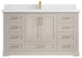 Boston 60" Single Bathroom Vanity in Fine Grain 2" Empira Quartz