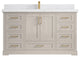 Boston 60" Single Bathroom Vanity in Fine Grain 2" Empira Quartz