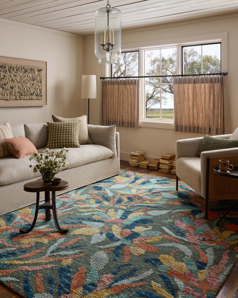 Loloi Tilly Green / Multi 18" x 18" Sample Rug