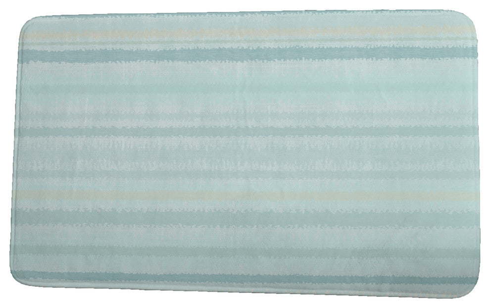 Intercoastal Waterway Raya De Agua Stripe Print Bath Mat, Aqua, 17"x24"