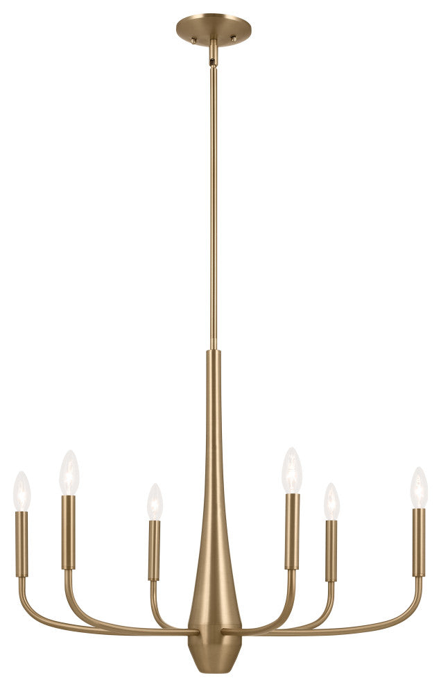 Deela 6 Light Chandelier 1 Tier Medium, Champagne Bronze