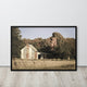 Patriotic Barn in Field Aged Effect Framed Photo Paper Wall Art Prints, Black, 24" X 36"