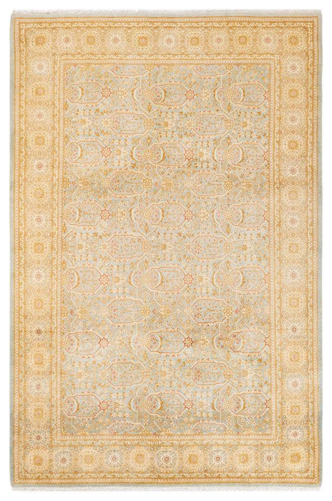 Mogul, One-of-a-Kind Hand-Knotted Area Rug Light Blue, 6' 1" x 9' 2"