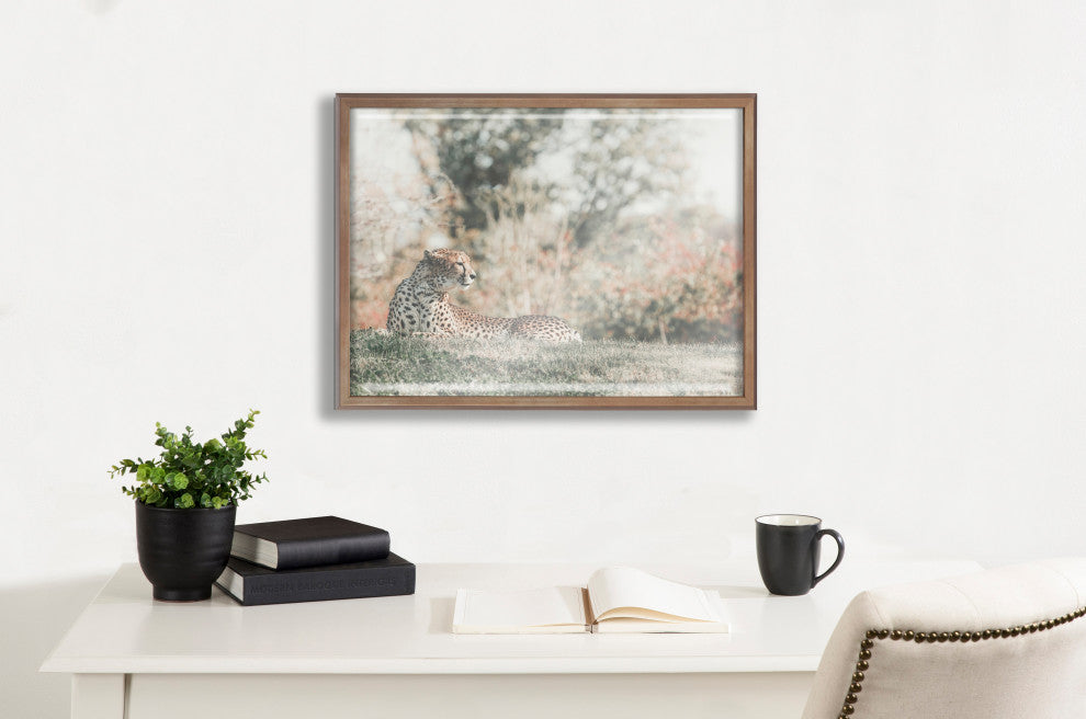 Blake Cheetah Framed Printed Glass by Alicia Abla, Gold 18x24