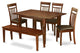 6-PieceDining Room Set With Bench -Small Table With 4 Dining Chairs And Bench