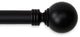 Globe Curtain Rod, Black, 120"-170"