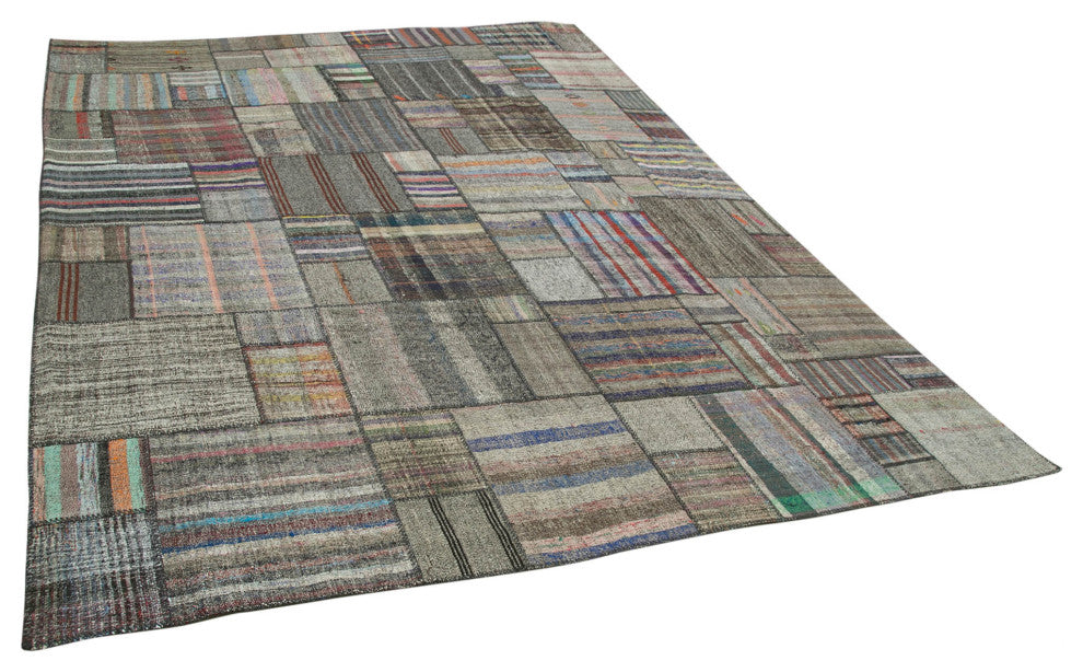 Rug N Carpet - Handmade Oriental 10' 10'' x 13' 7'' Rustic Patchwork Kilim Rug