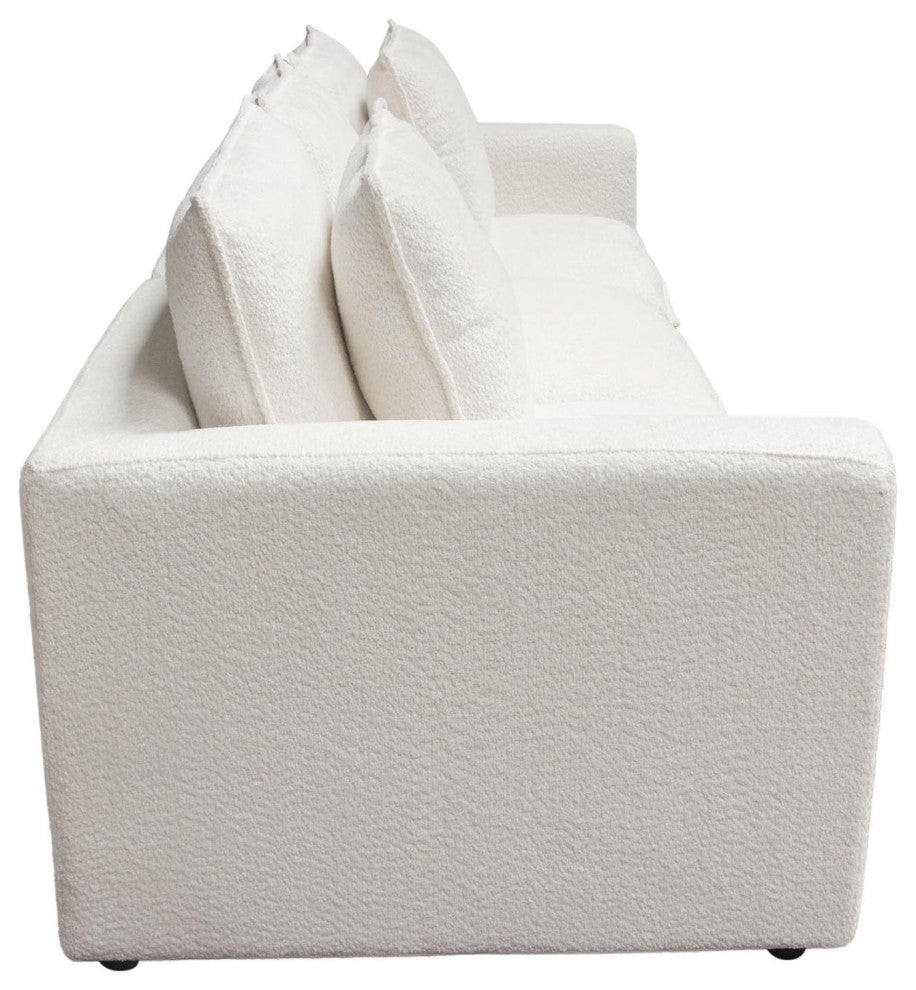 Ivy 3-Piece Modular Sofa in White Faux Shearling by Diamond Sofa