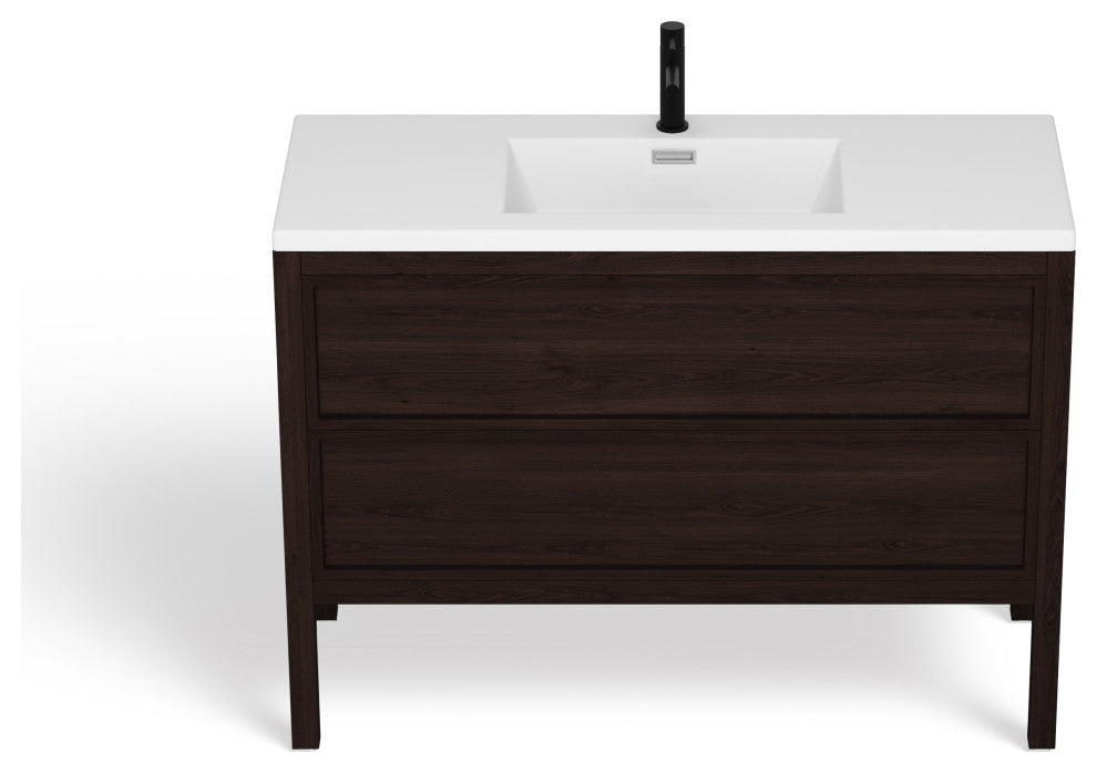 The Shiloh Bathroom Vanity, Dark Walnut, 48", Single Sink, Freestanding