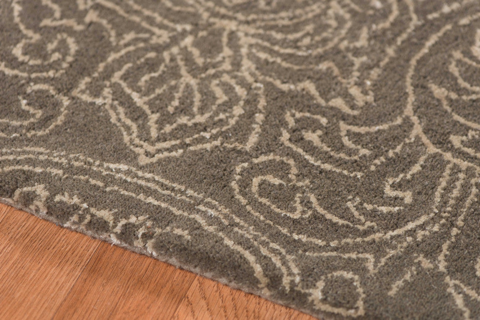 5" X8" X 0.5" Beige Wool Area Rug