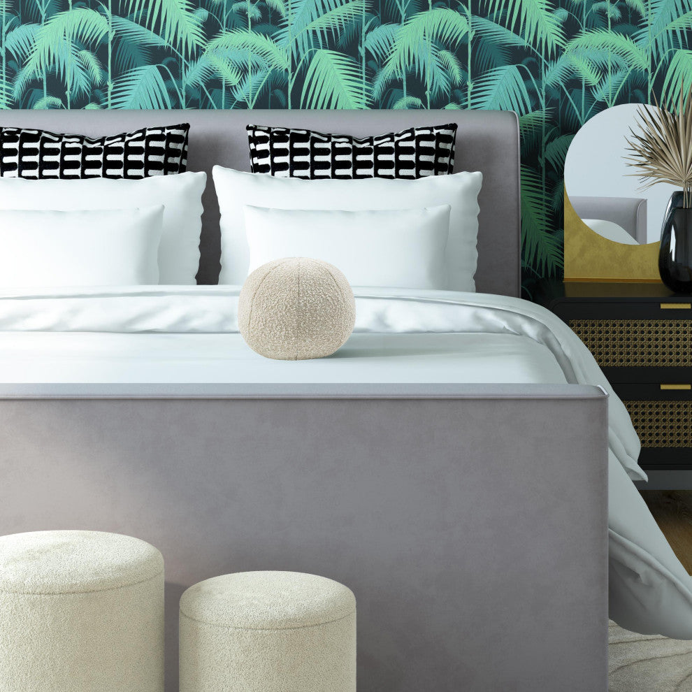 Boba Round Pillow, Beige, 9"