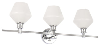 Chrome Finish And Frosted White Glass 3-Light Wall Sconce
