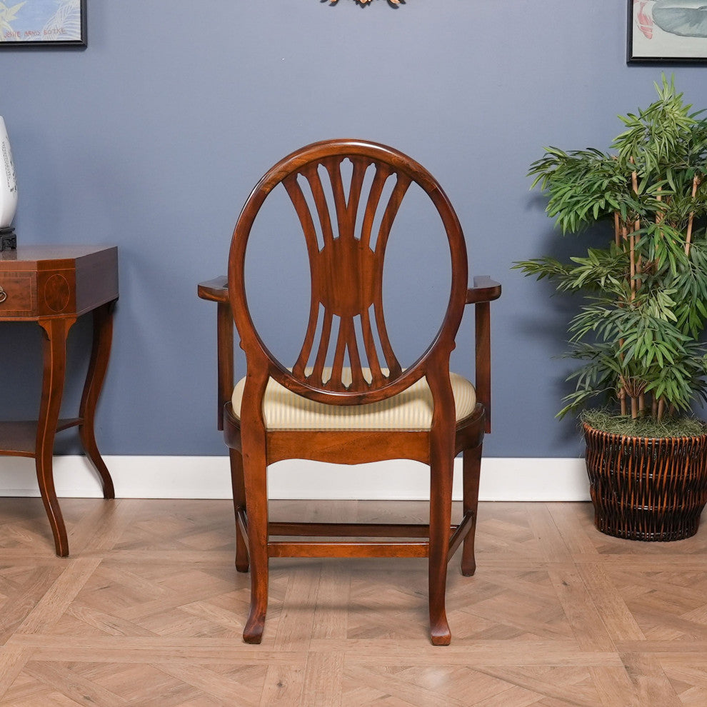 Round Back Inlaid Arm Chair