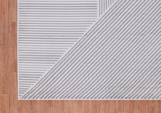 Low-Pile Faron Gray/Ivory Rug, Gray, 6'5"x9'5"