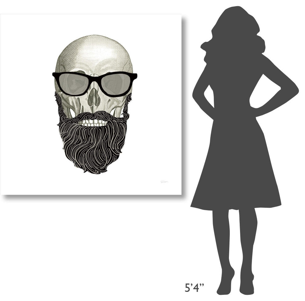 "Hipster Skull I" Digital Paper Print by Sue Schlabach, 42"x42"