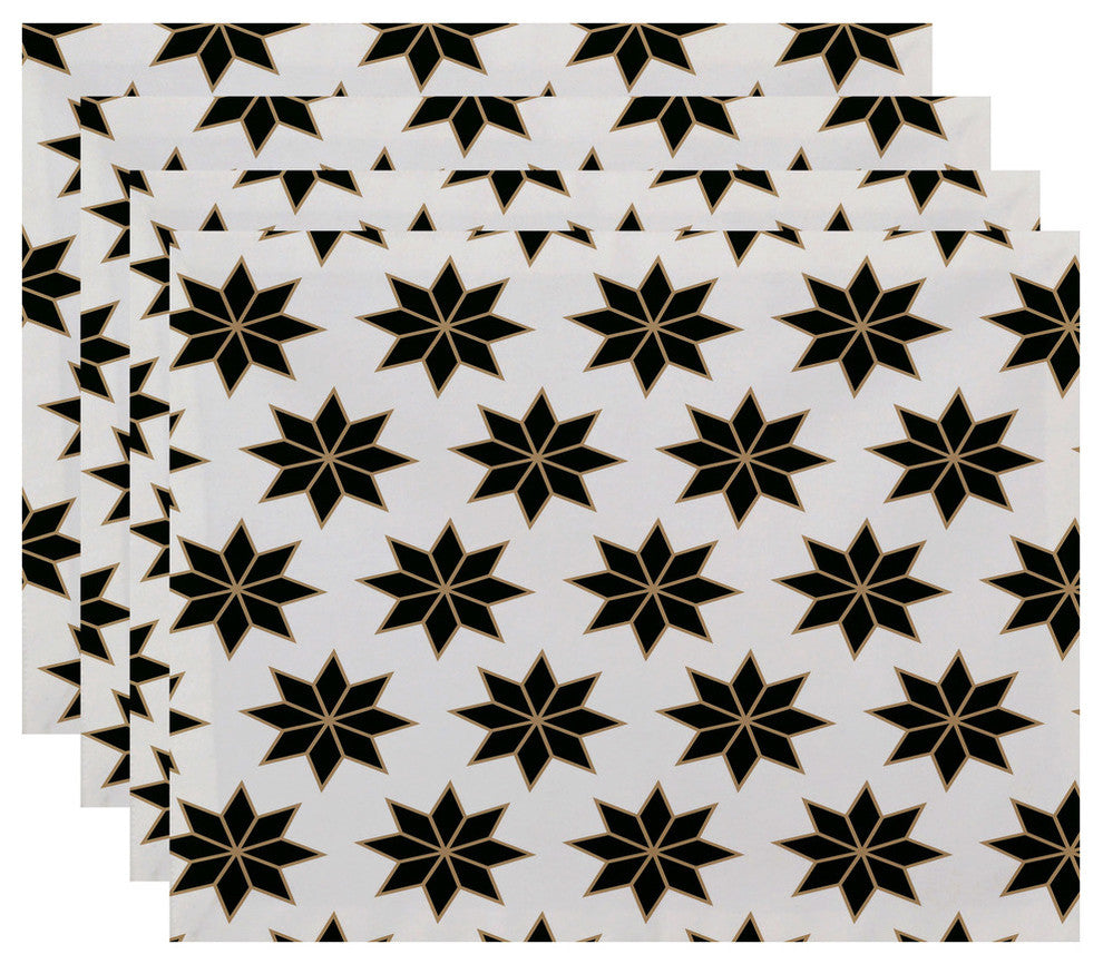 Decorative Holiday Placemat, Set of 4 Geometric, Dark Green