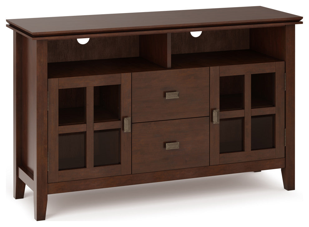 Artisan Solid Wood TV Media Stand in Russet Brown For TVs up to 55"