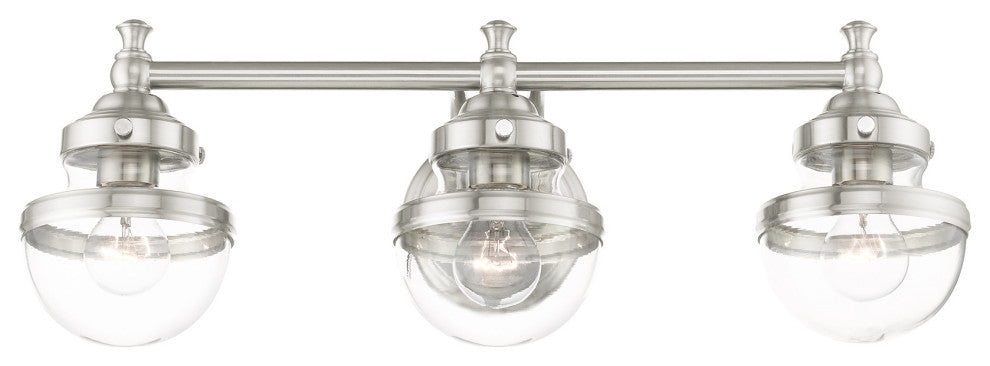 Livex Lighting Oldwick 3 Light Brushed Nickel Vanity Sconce