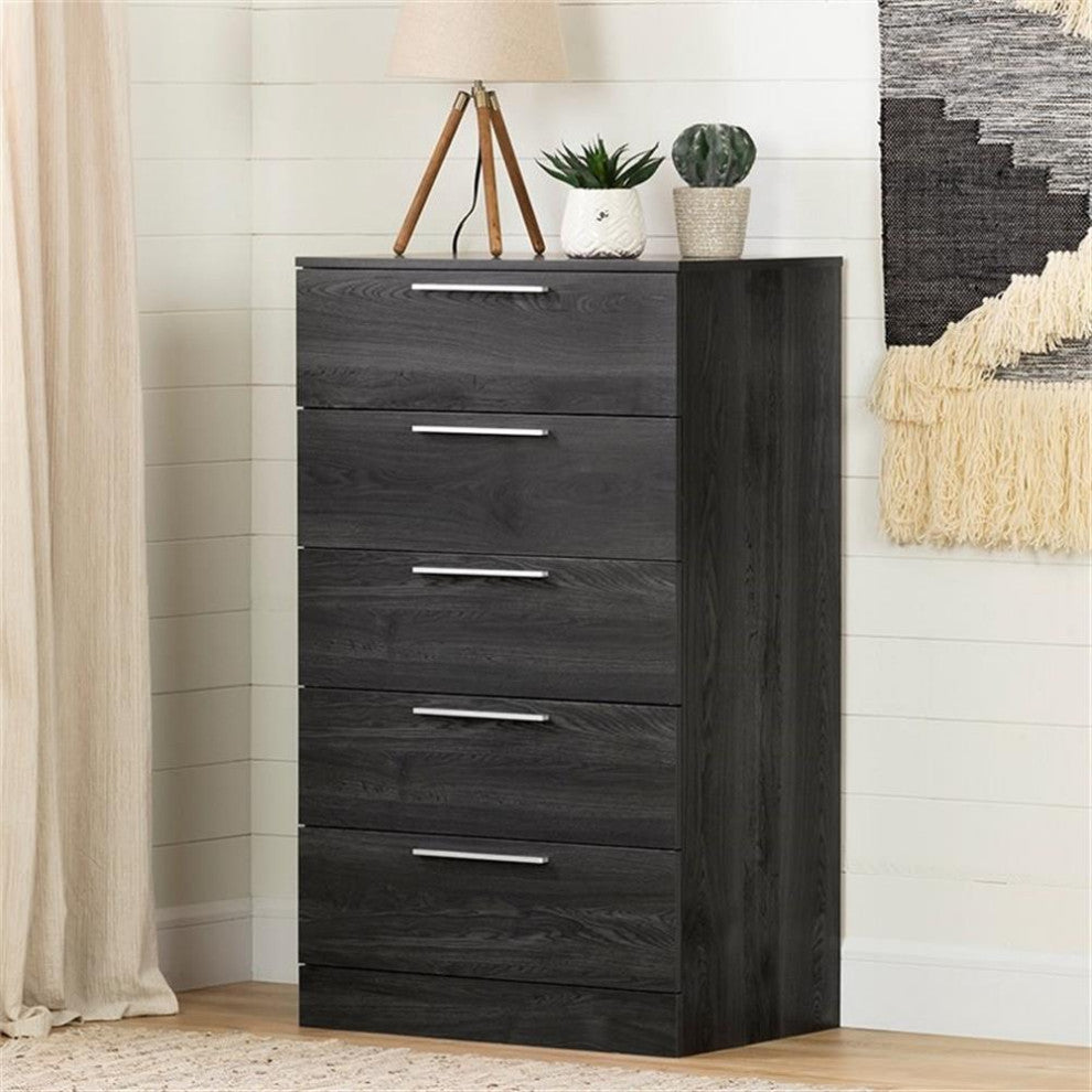 South Shore Step One Essential 5 Drawer Chest in Gray Oak