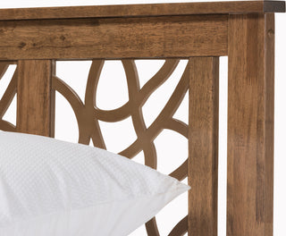 Trina Contemporary Tree Branch Inspired Walnut Wood Platform Bed, Queen