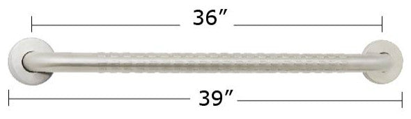 ADA Bathroom Shower Grab Bar With Safety Grip, Satin, 36"