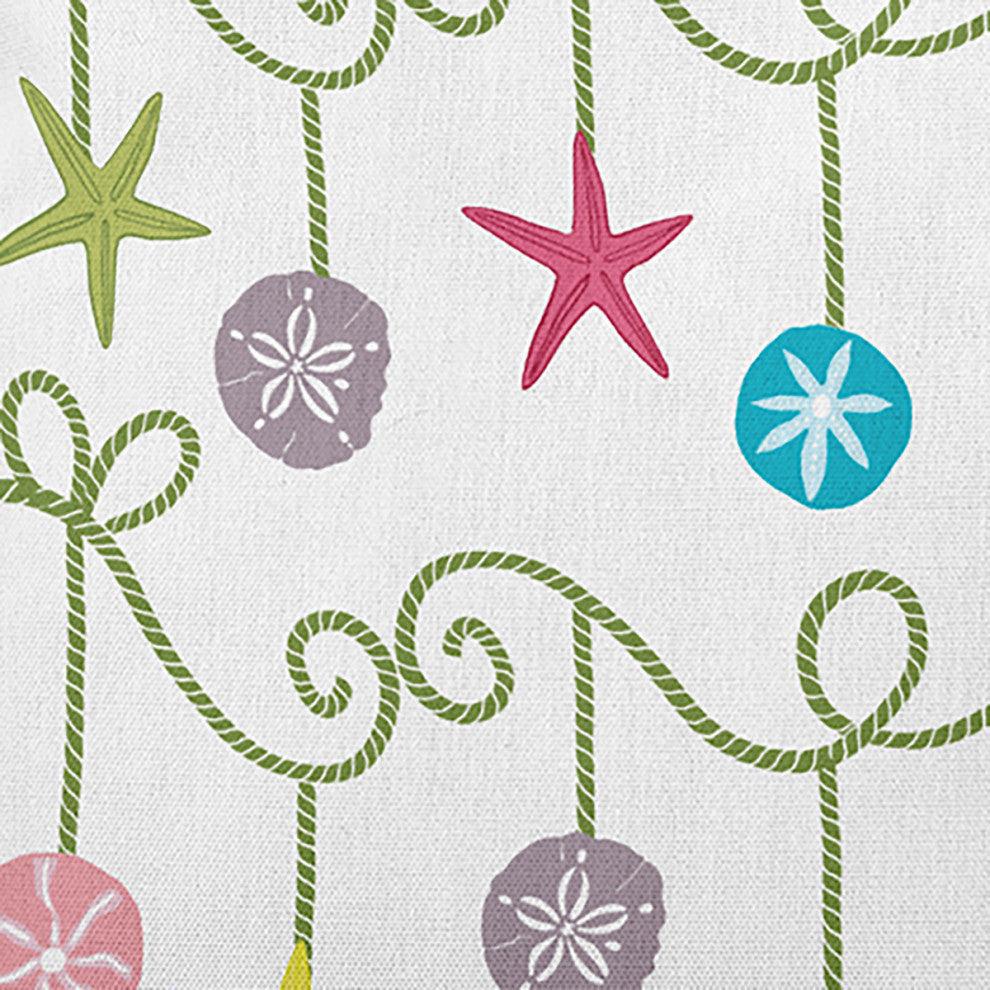 Sea Ornaments Accent Pillow, Green, 18"x18"