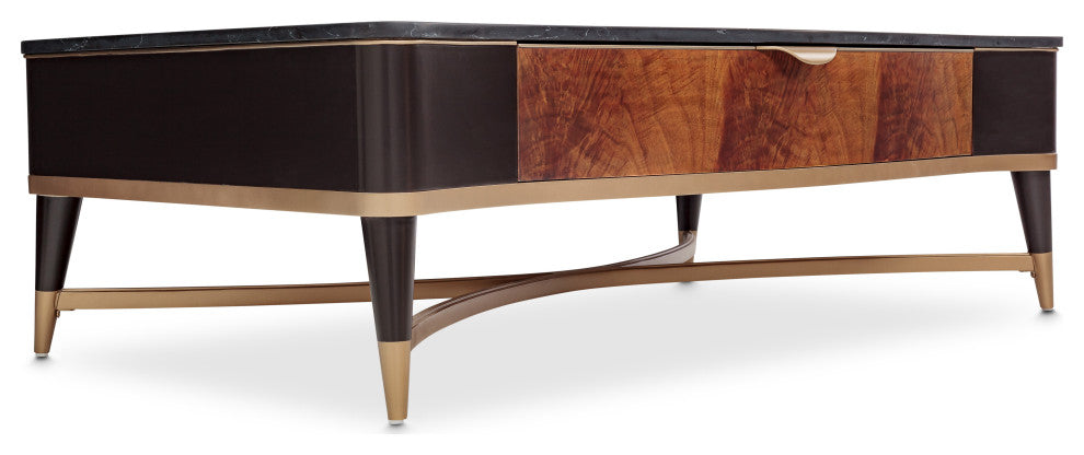 Malibu Crest Rectangular Cocktail Table - Crotch Mahogany