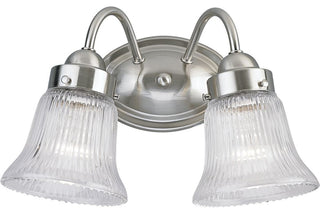 Fluted Glass 2-Light Bath Light, Brushed Nickel