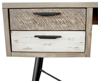 Armen Living Bridges 4-Drawer Modern Wood Desk in Natural/Gray