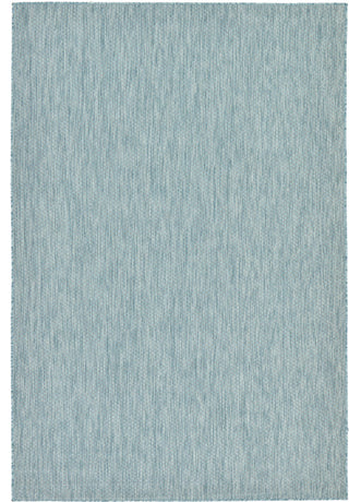 Unique Loom Aquamarine Solid Outdoor 6' 0 x 9' 0 Area Rug