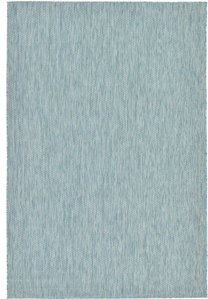 Unique Loom Aquamarine Solid Outdoor 6' 0 x 9' 0 Area Rug