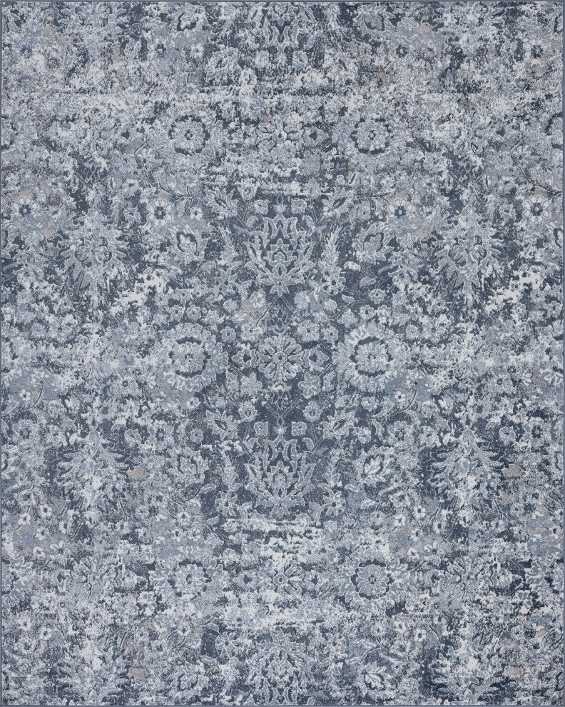 Henderson Transitional Floral Blue Rectangle Area Rug, 5'' x 7''