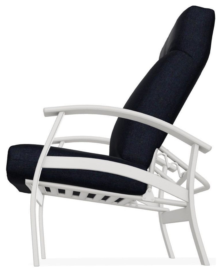 Belle Isle Cushion Outdoor Adjustable Back Chair, Indigo/Snow