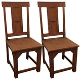 Benedict Solid Wood Dining Chair Set, Medium Brown