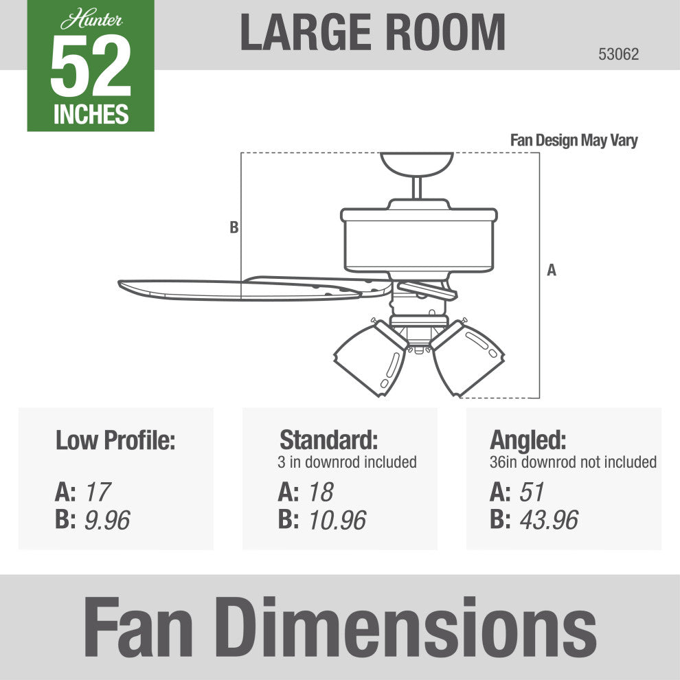 Hunter Fan Company 52" Studio Series White Ceiling Fan With Light