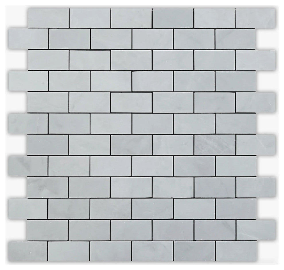 Allure Gray Honed 1x2 Brick Marble Mosaic