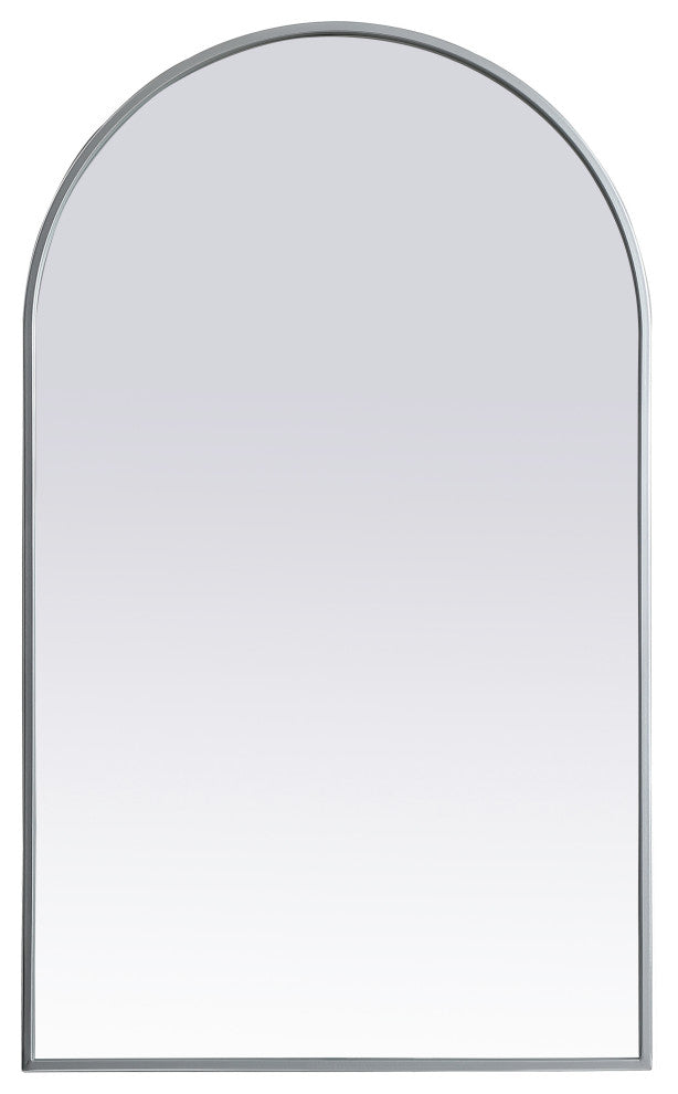 Metal Frame Arch Mirror 24X40 Inch, Silver