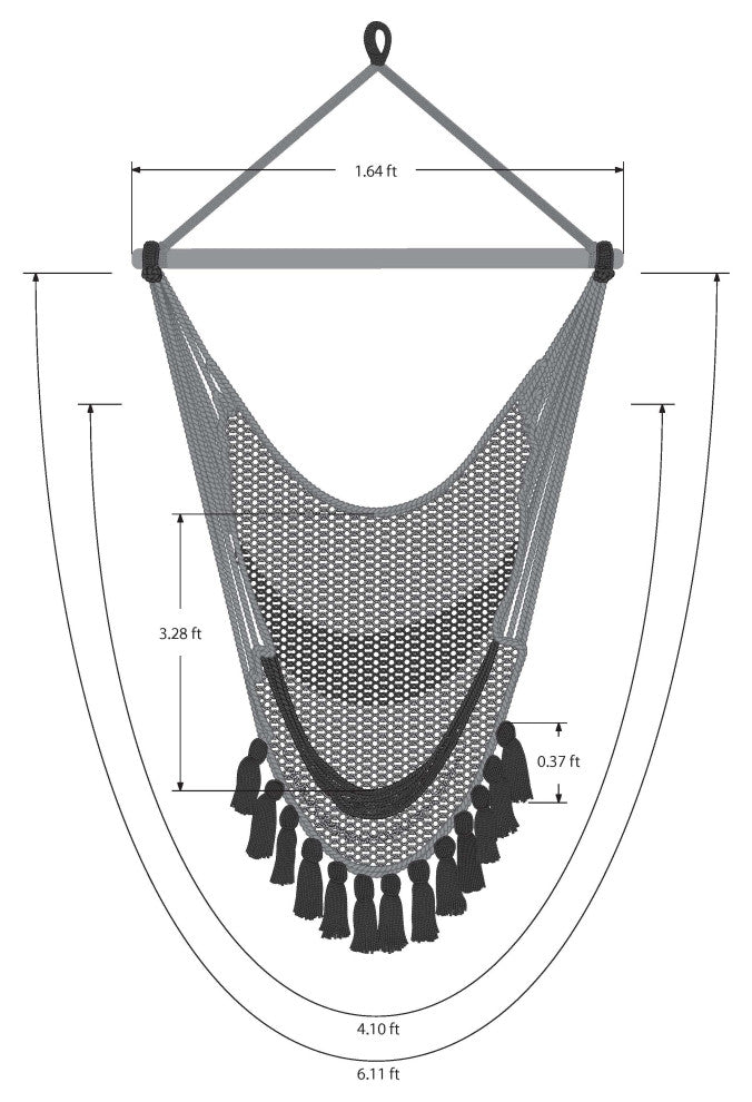 Boho Natural Cotton Hammock Swing With Tassels