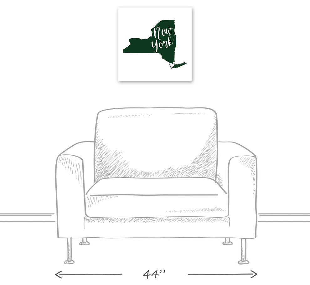 Green and White New York Pride 16x16 Canvas Wall Art