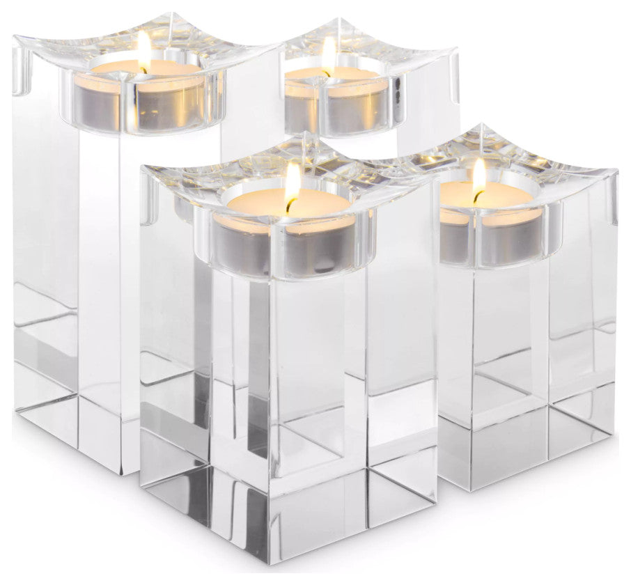Crystal Tealight Holder, 4-Piece Set, Eichholtz Giancarlo