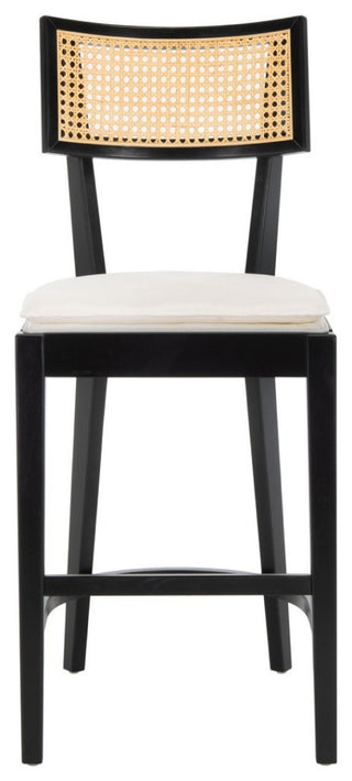 Safavieh Galway Cane Counter Stool, Black/Natural
