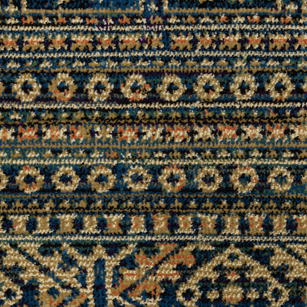 Oriental Weavers Ankara Indoor Rug Blue/ Gold 2'3" X 7'6"