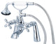 Vintage Classic Deck Mount Tub Faucet With Handshower, Hand Polished, Richly Tri