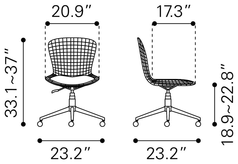 Computer Chair, Faux Vinyl Leather, Steel, Chrome, White, Home Business Office